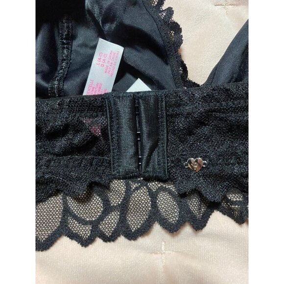 Pink Victoria's Secret Black Lace Bralette Unlined Halter Large - Picture 5 of 7